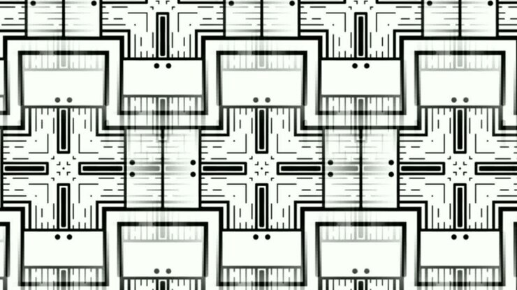 Graphic effect with where the drawing moves vertically