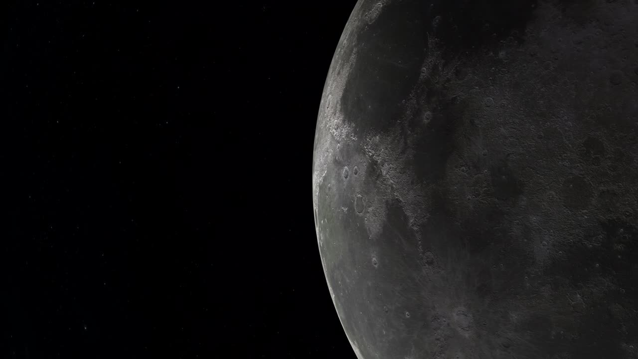 Lua girando em um fundo estrelado
