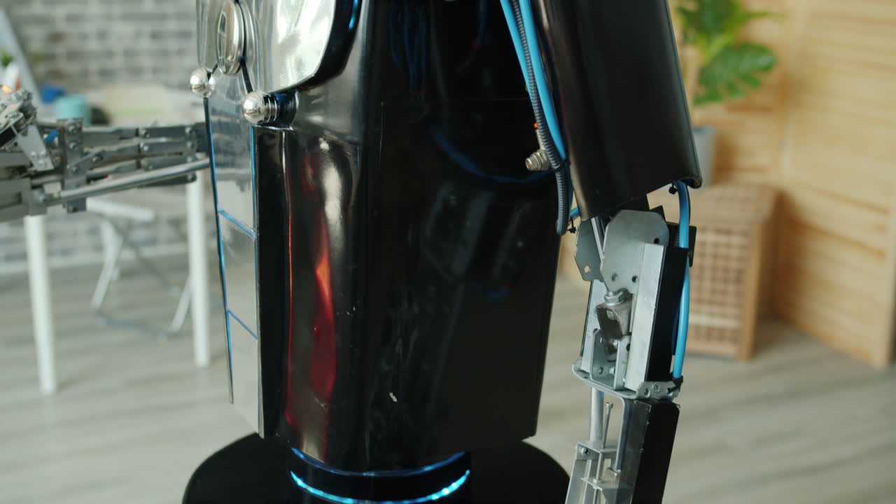 Close-up view of robot details