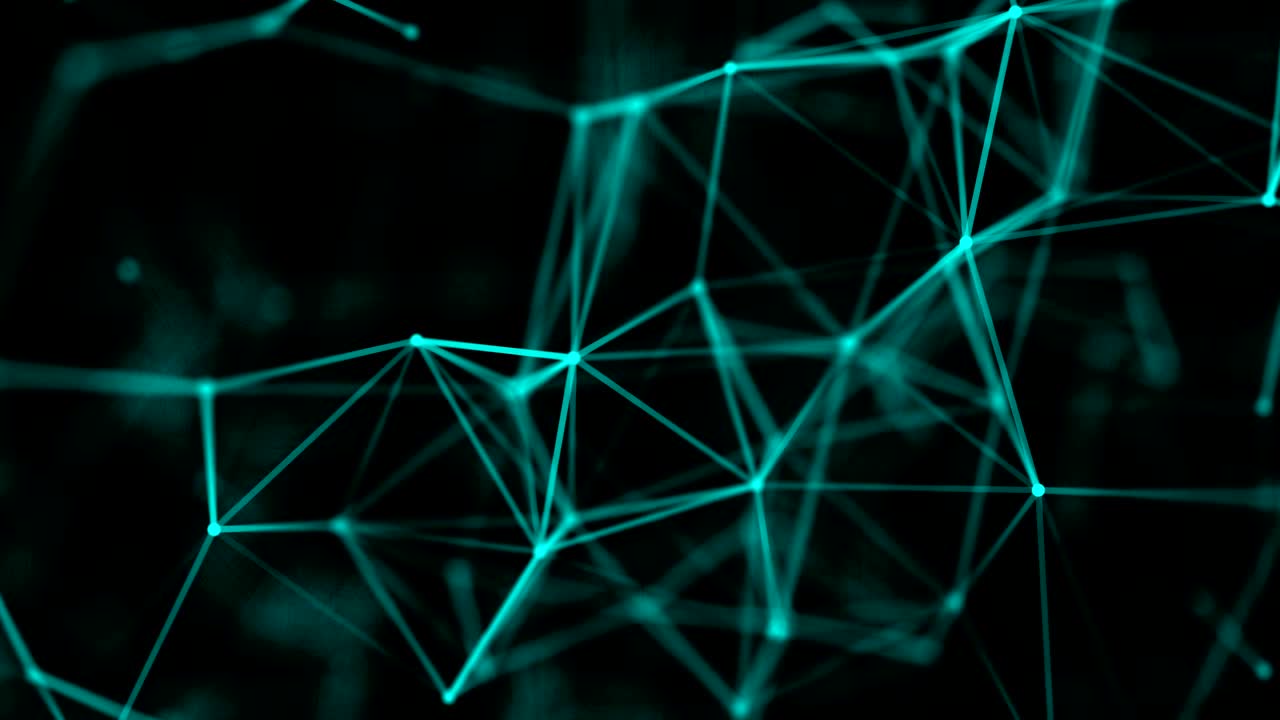 Plexus abstract beautiful geometric background with moving lines, dots and triangles. Loop animations.