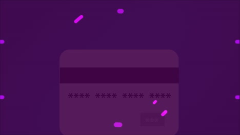 animación del escaneo de alcance púrpura sobre la tarjeta de crédito