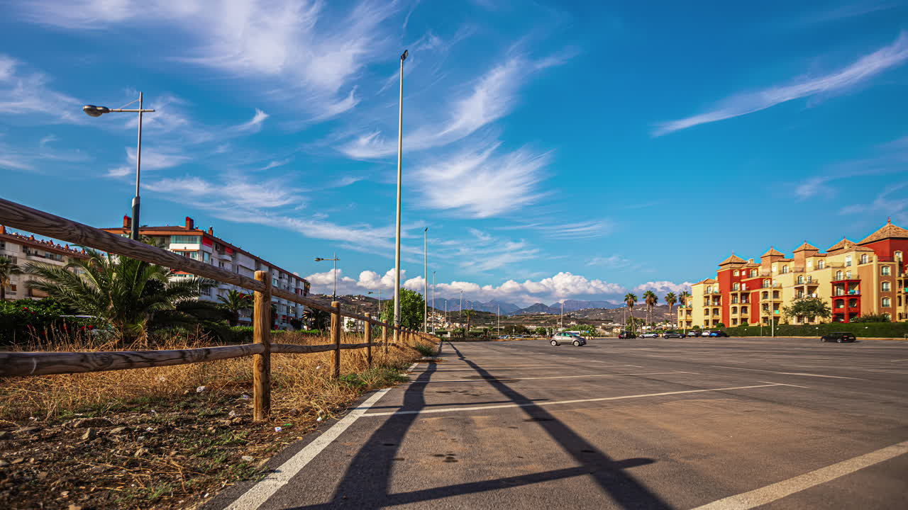 el estacionamiento del hotel playa de torrox capturado en timelapse
