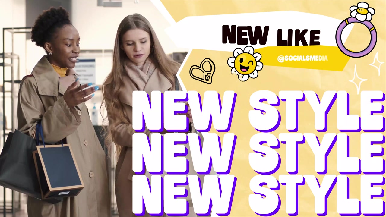 Two Stylish Women Shopping and Talking in a Modern Store