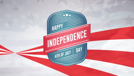feliz día de la independencia, 4 de julio texto en una insignia