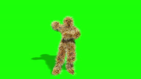 furry character on green screen