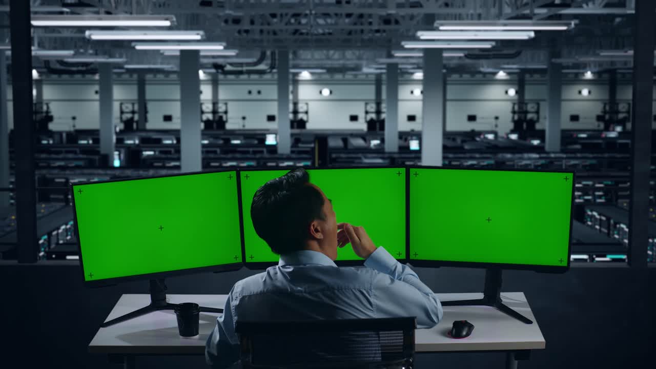 técnico de it cansado en la sala de servidores