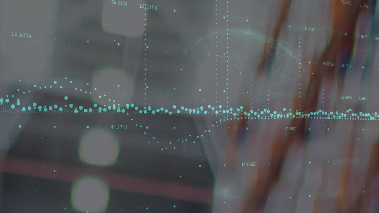 Animation of data processing over empty warehouse