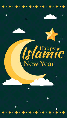 motion graphic of flat islamic new year illustration