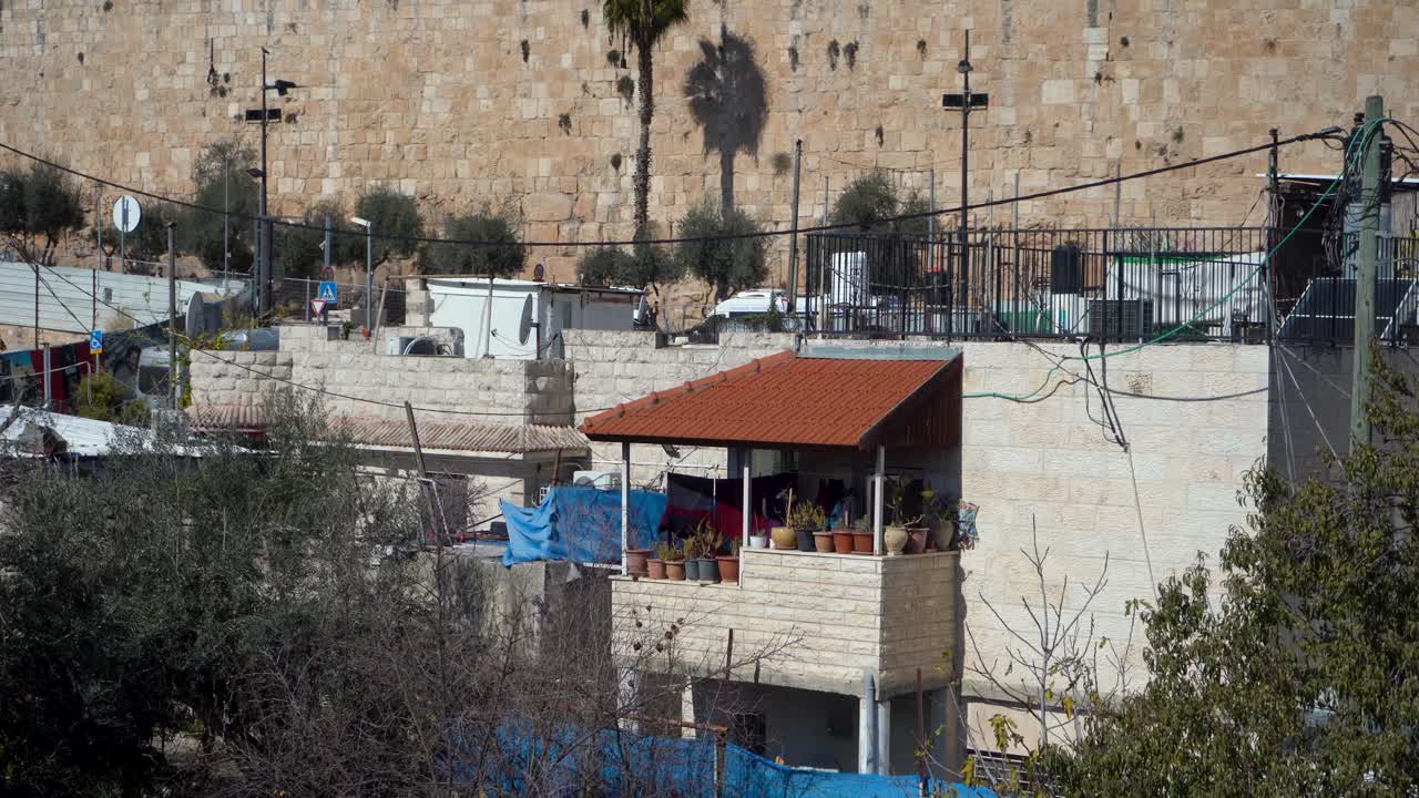 vista delle case israele-palestinese dal monte degli ulivi