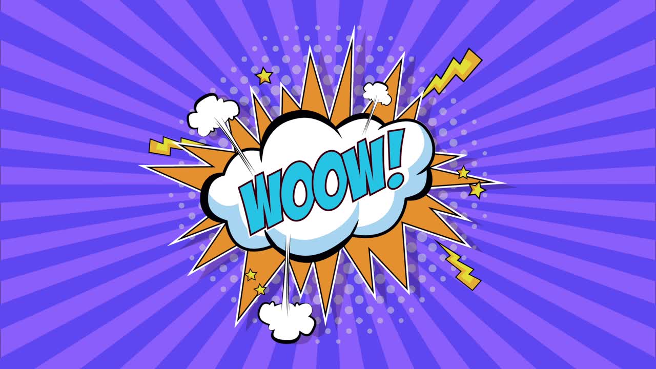 wow expresión palabra estilo de arte pop