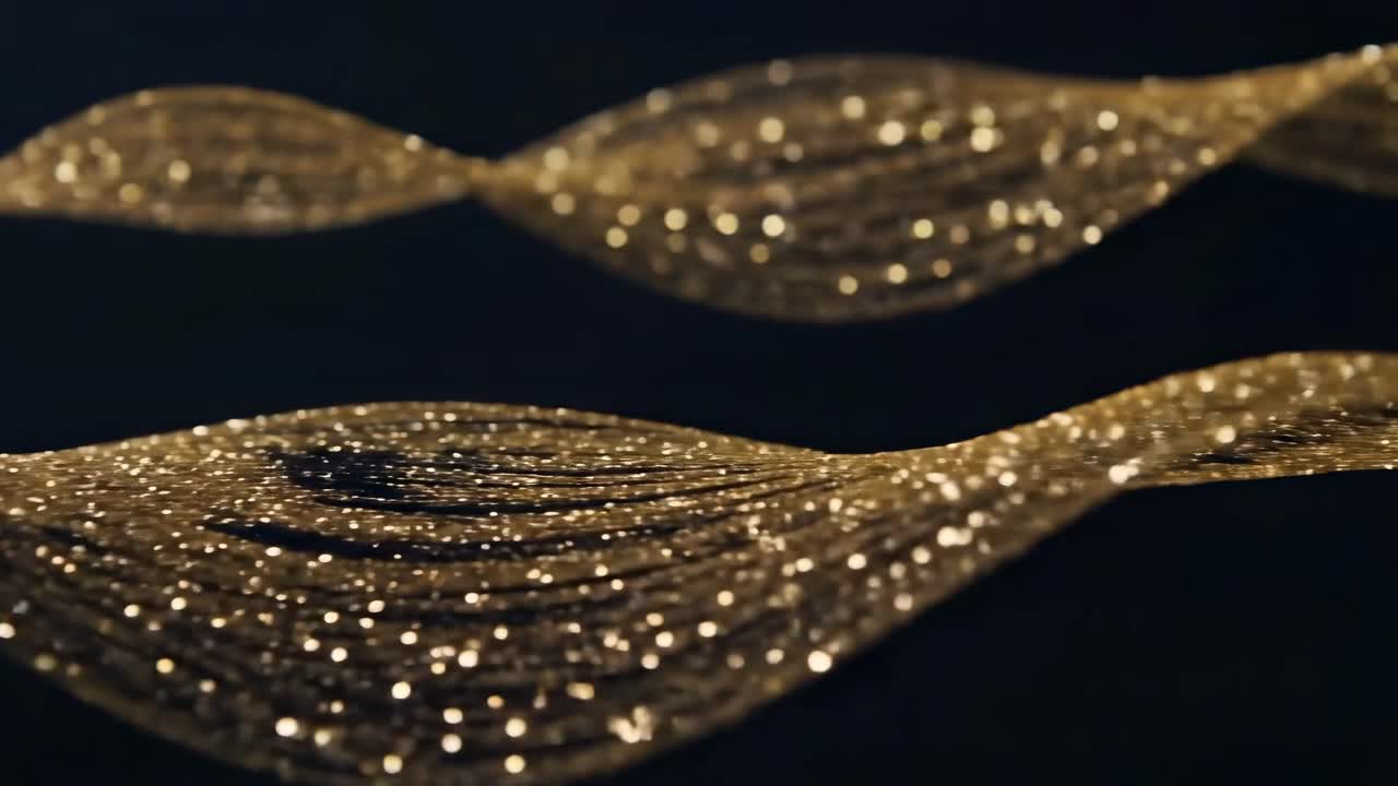 Abstract video of shimmering golden waves, close-up angle, creating a luxurious feel