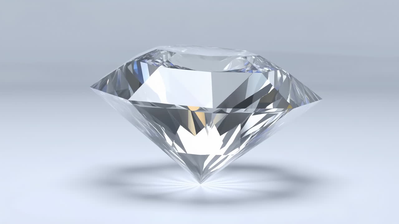 Brilliant Diamond Spinning on a Light Background