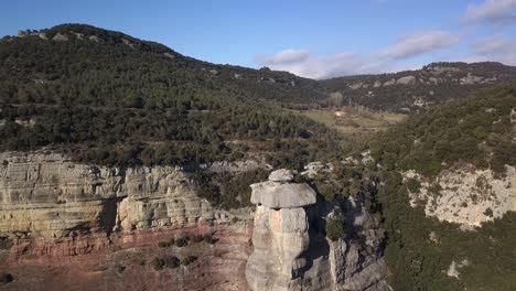 aerial view of dangerous sheer drop projecting cliff in natural area