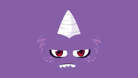 angry unicorn monster face