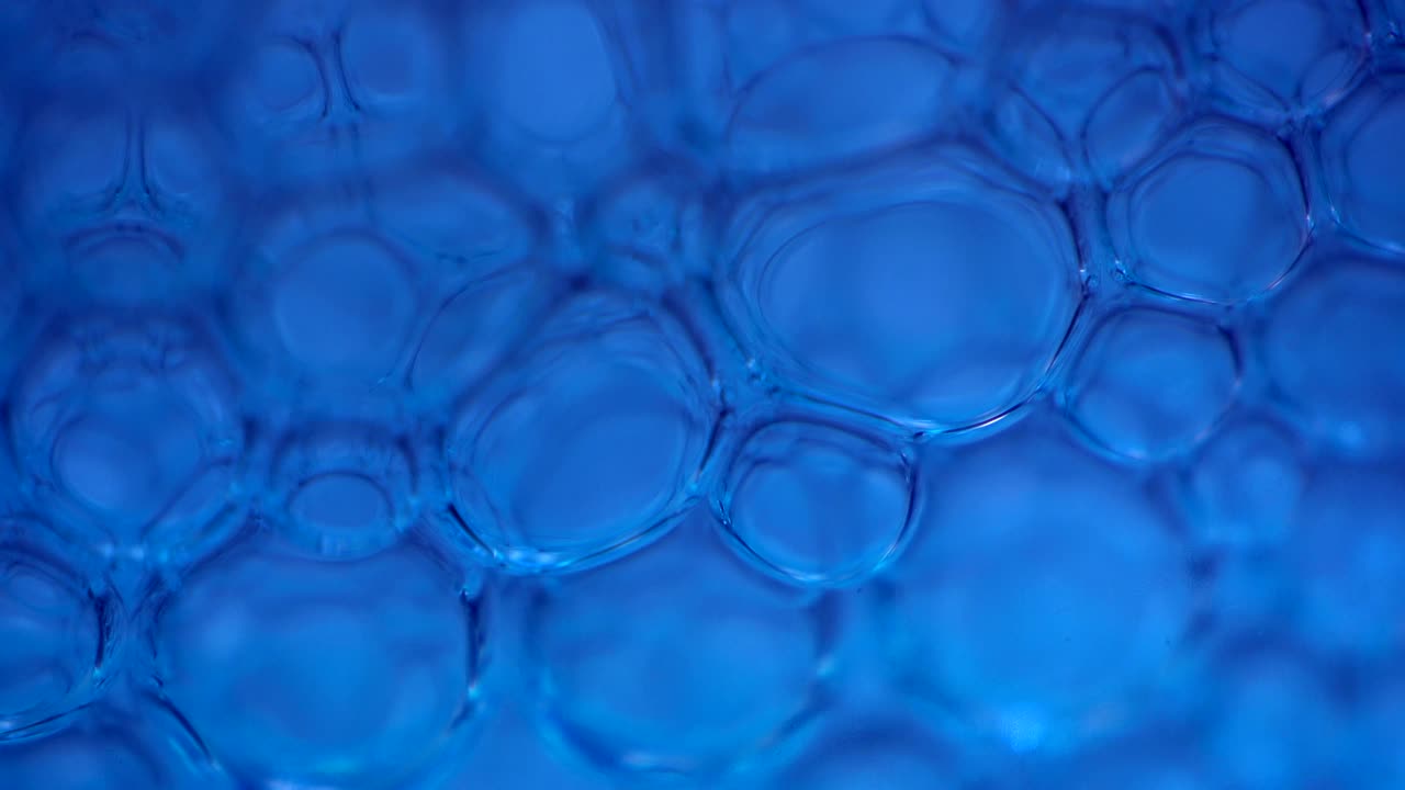공기 거품, 비누 거품, 물의 표면 긴장, 무지개, 눈부신 비누 거룩, 다채로운 빛 반사, 비디오 효과, 배경, 4k