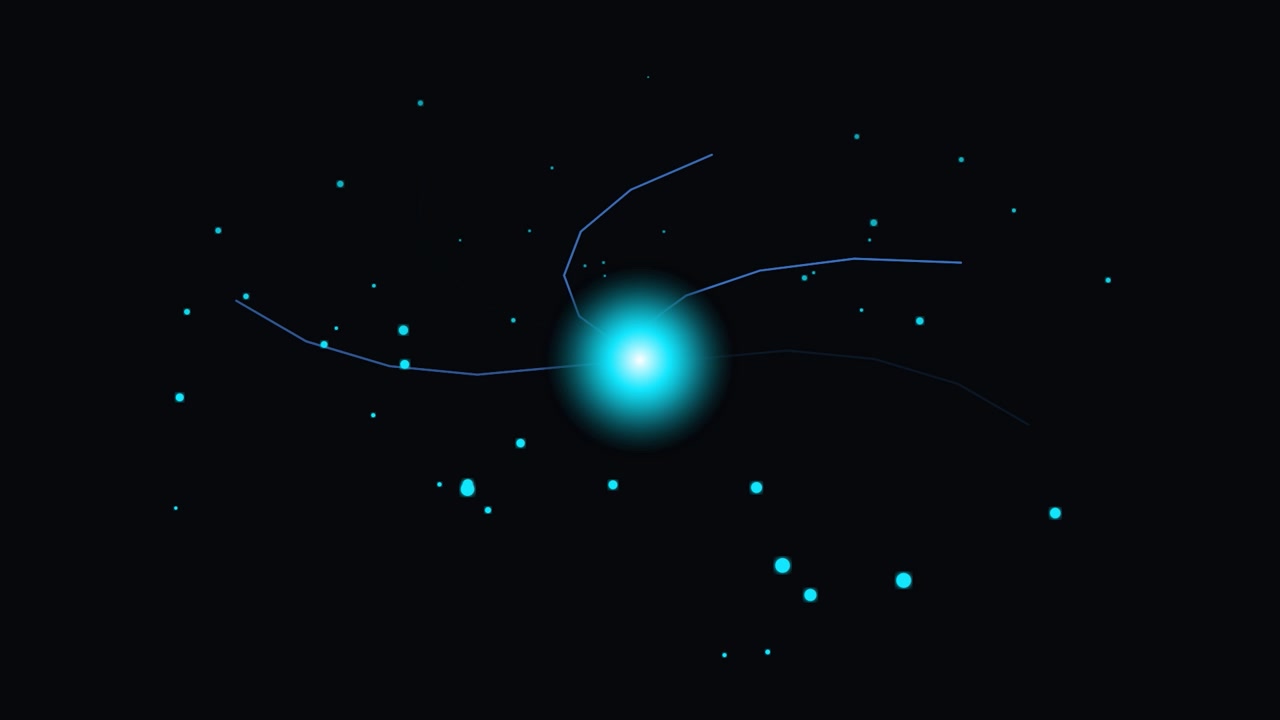 Abstract Glowing Blue Light Orb with Floating Particles