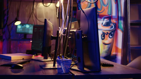 interfaz de software de pc en el lugar de escondite