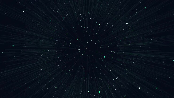 A mesmerizing space scene with stars converging towards the center, portraying motion. The black backdrop enhances the perception of depth and cosmic wonder