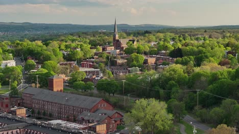 Aerial view town of Cohoes New York