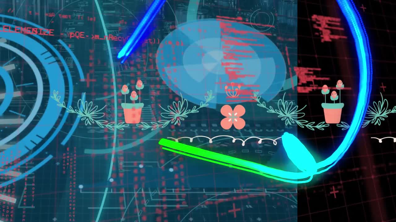 데이터 처리 및 범위 스캔을 통해 아이콘과 빛 트레일의 애니메이션