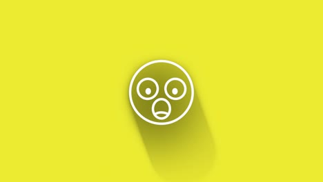 smiling happy emoji symbol while shadow passes all around on yellow background in 4k resolution loop ready file