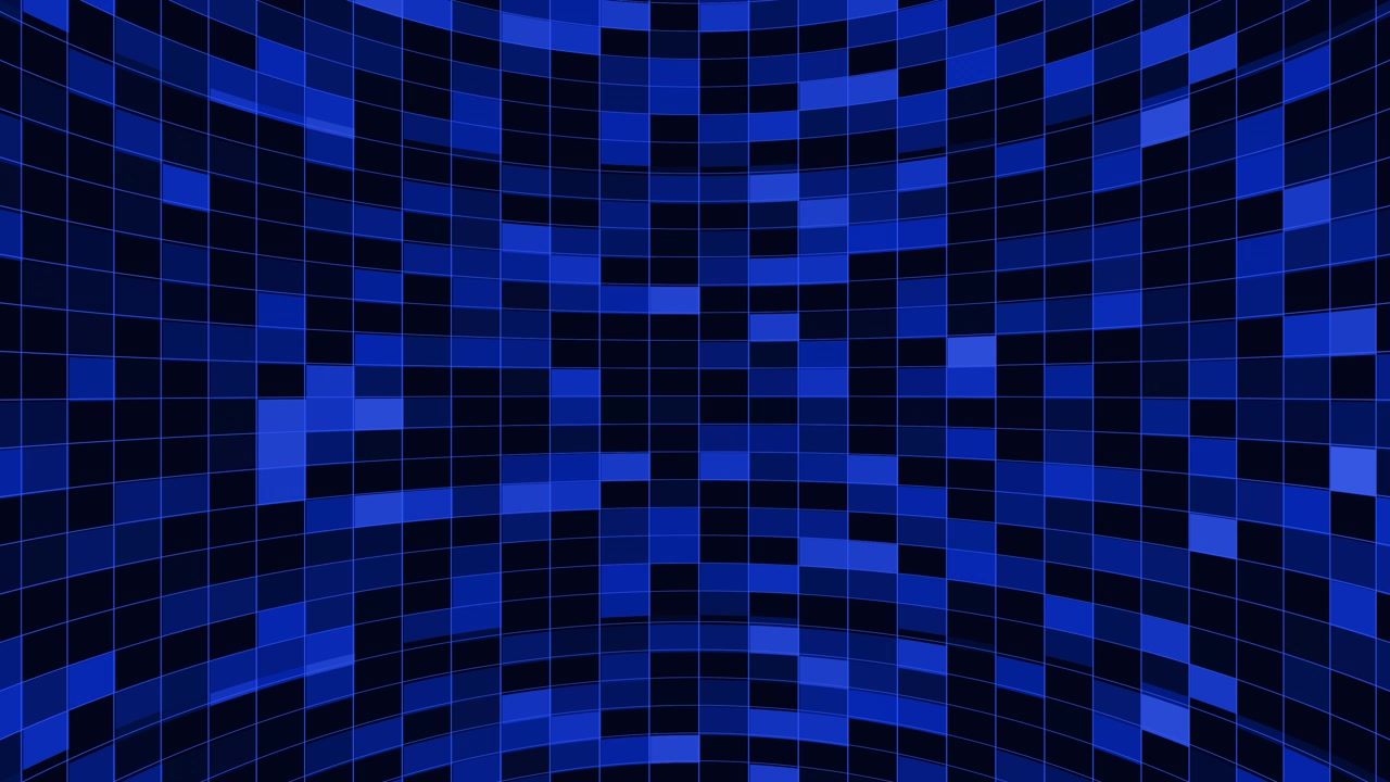 Abstract Blue Digital Grid Background with Flickering Squares