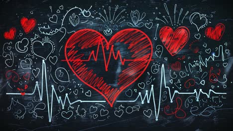 heart drawing on blackboard