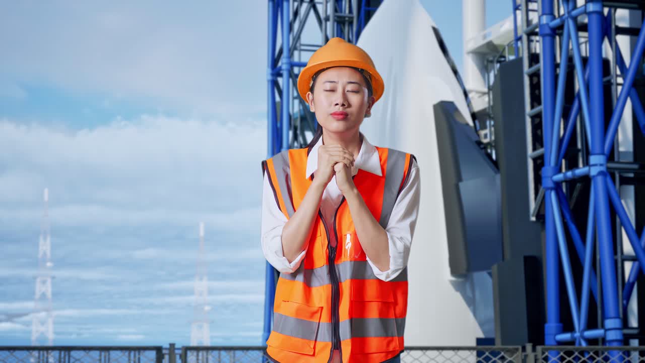 우주 발사장에서의 여성 엔지니어