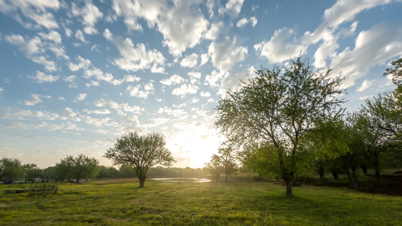 Timelapse of a sunny countryside scenery