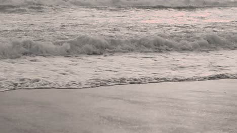 olas en cámara lenta en la playa a última hora de la tarde