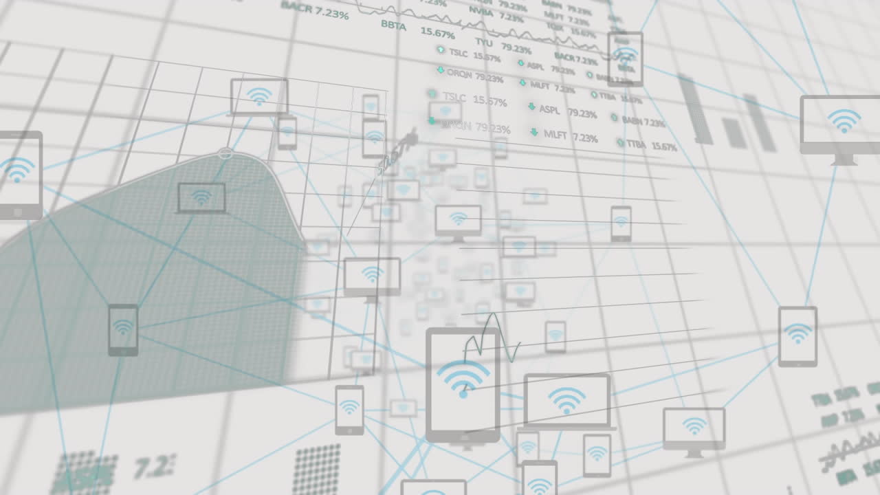 wi-fi 아이콘을 통해 데이터 처리의 애니메이션