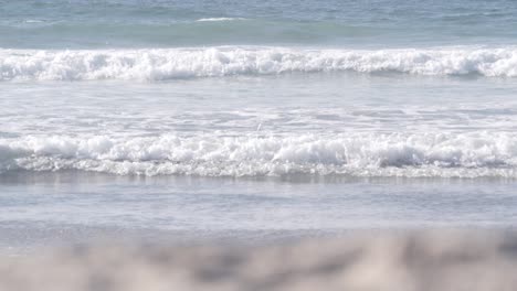 big blue ocean waves crashing on beach, california pacific coast, usa. sea water