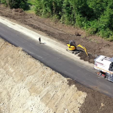 aerial shot of road construction
