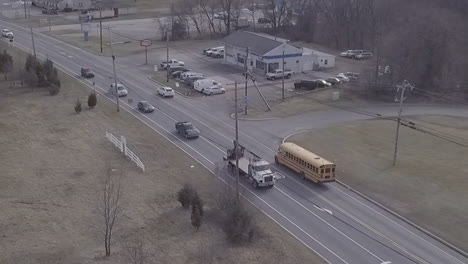 school bus driving in small town