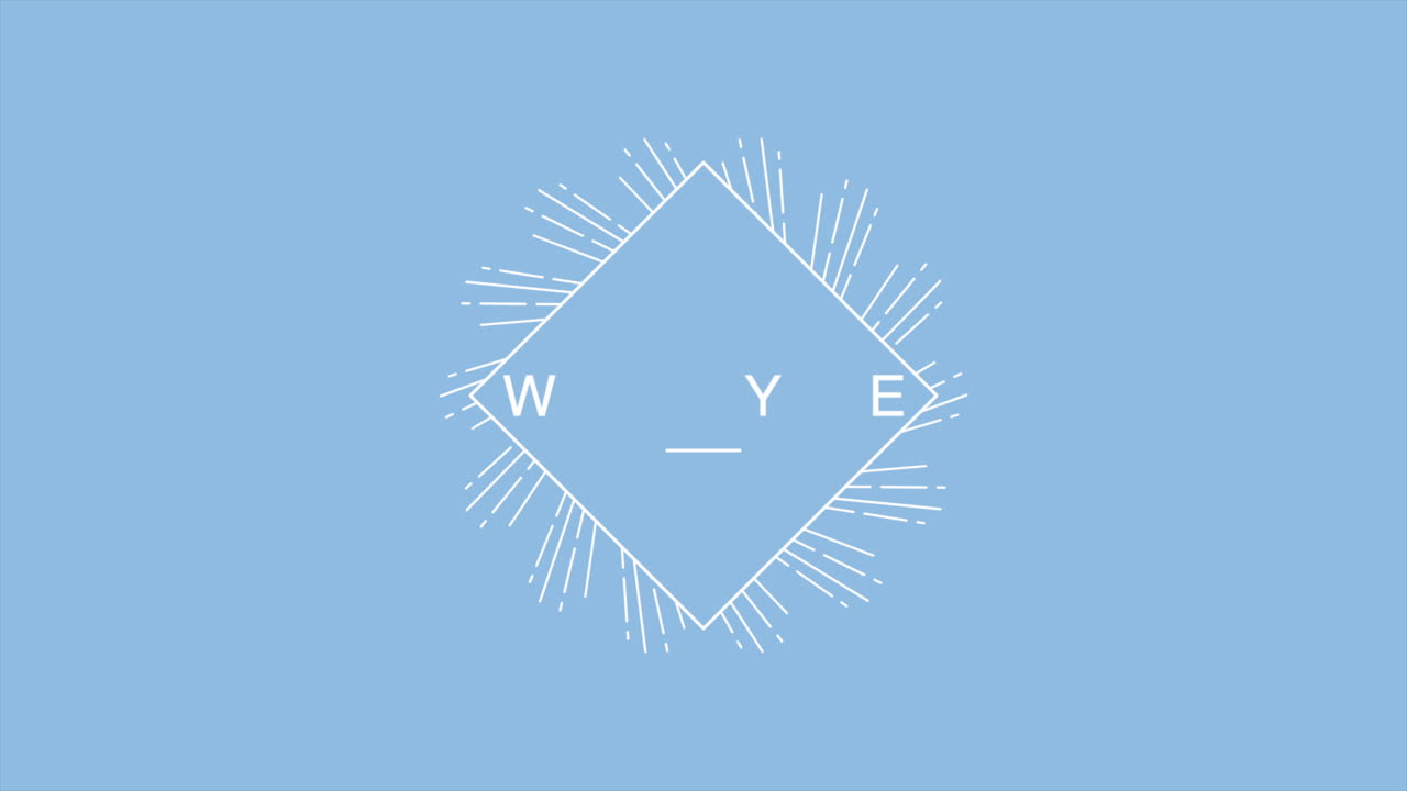 feliz año nuevo con líneas retro en azul degradado moderno