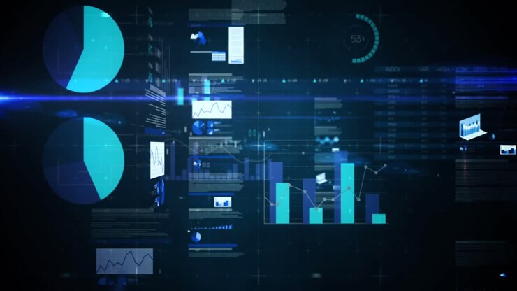 Digital kompositt av finansdiagrammer 4K