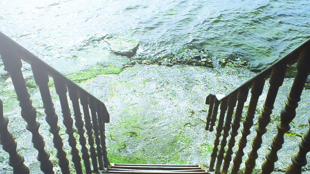 Ladder showing way to the sea. Shooting in the afternoon