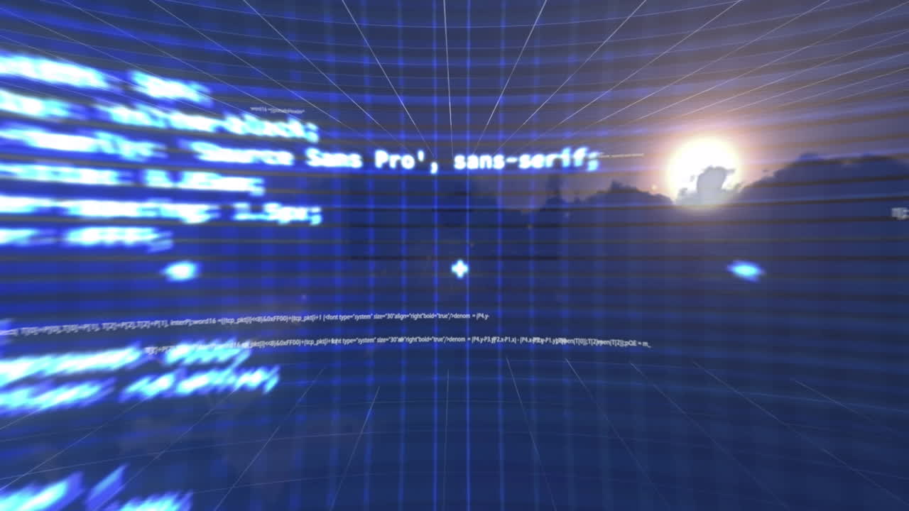 Animazione di elaborazione dati su schermo in movimento