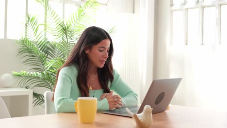 woman on a video call at home