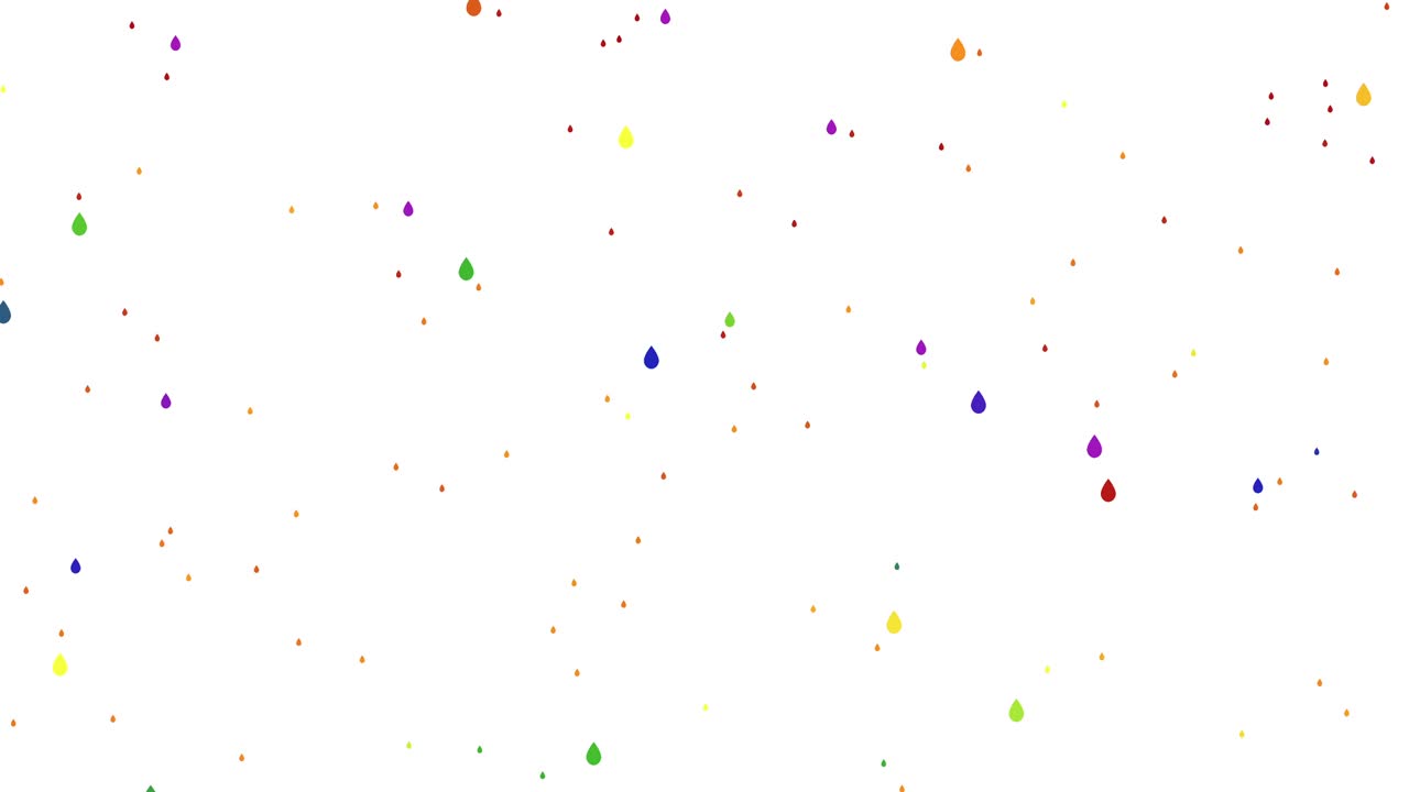 Pioggia colorata su sfondo bianco, in loop