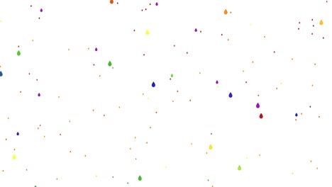 lluvia colorida con fondo blanco, bucle