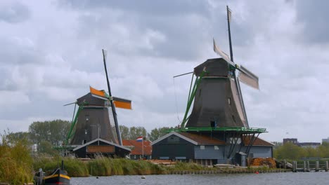 old and historical windmills in amsterdam, netherlands