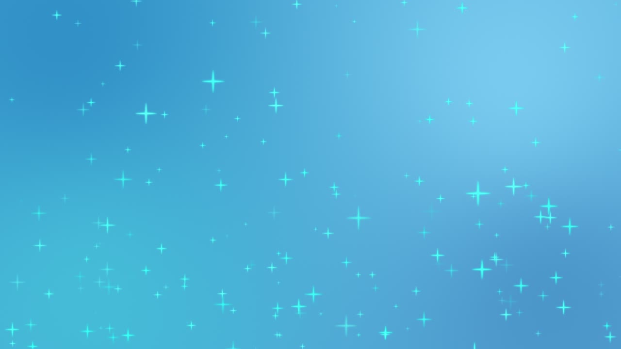 Molte stelle scintillanti che si muovono verso l'alto su sfondo azzurro (loop continuo)