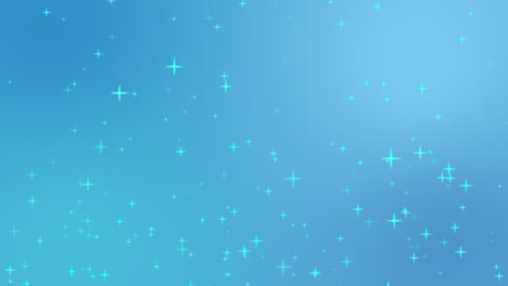 un montón de estrellas brillantes que se mueven en el fondo azul claro (bucle sin costuras)