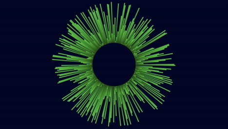 abstract green line circle on black background