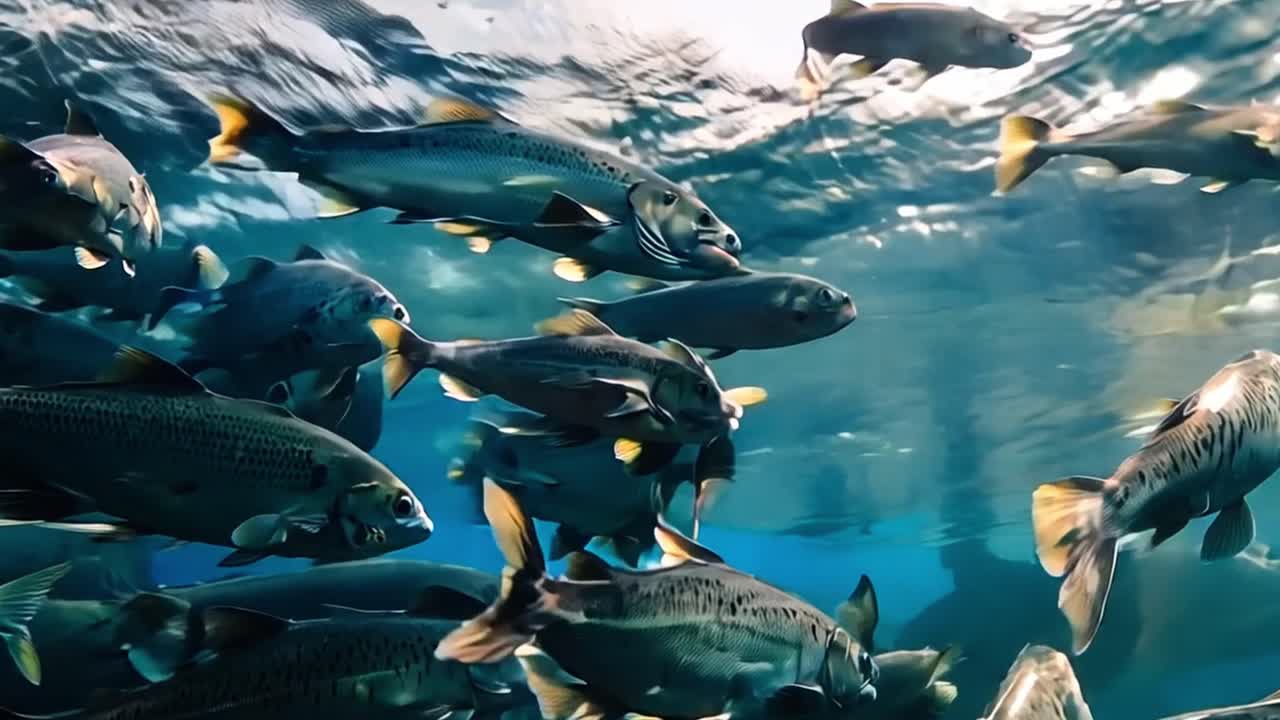 물 에 있는 물고기 무리