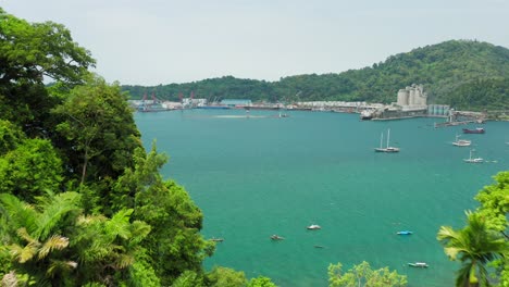 aerial seaside view of part of padang harbor in indonesia