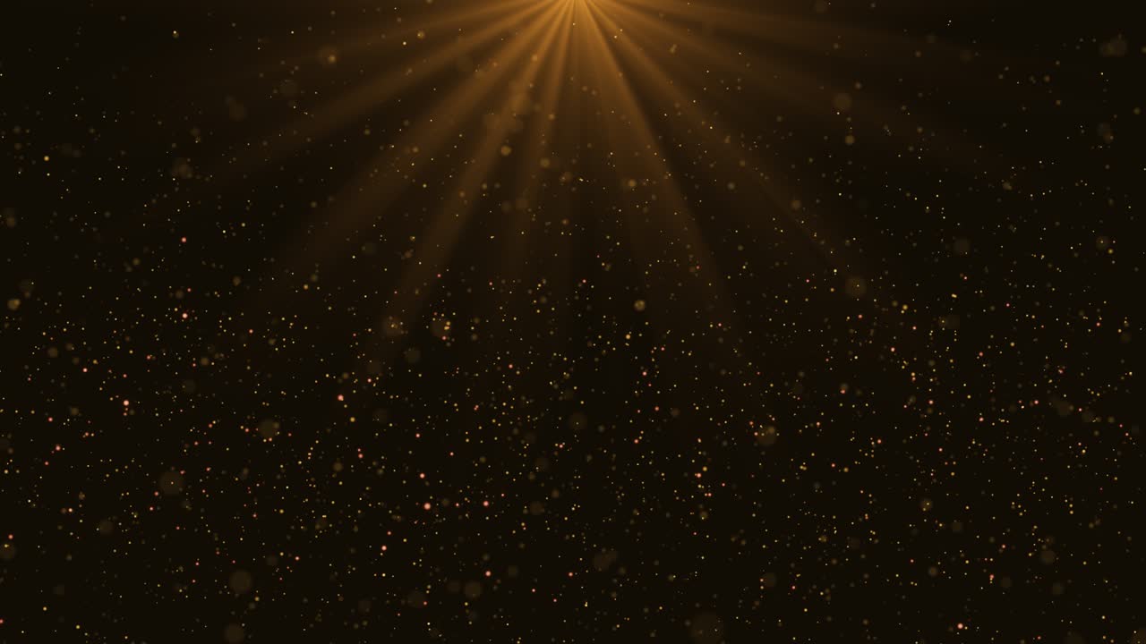 Golden Particles and Light Rays Background