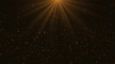 golden particles and light rays background