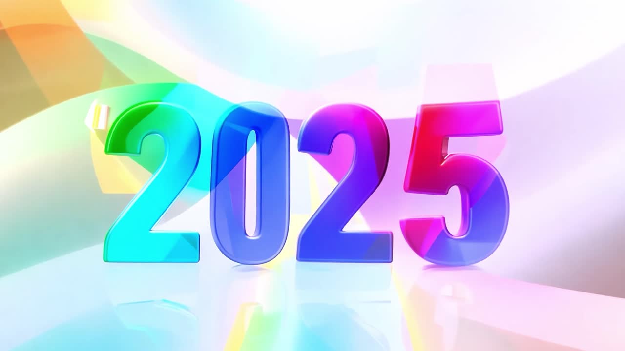 2025 New Year Colorful Background